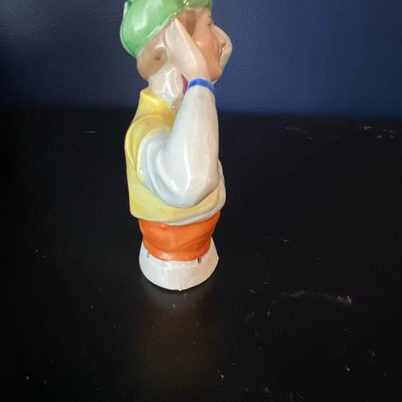 German Porcelain Pin Cushion Half Doll-Red Crescent Moon On Hat - Picture 5 of 5